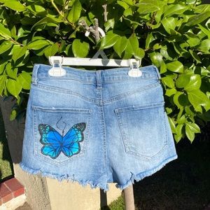 refuge painted jean shorts.